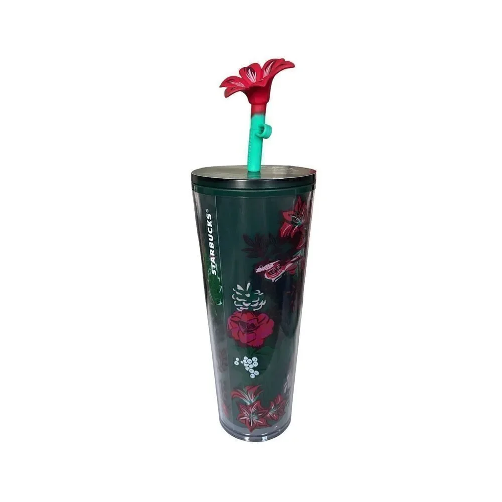 NWT 2022 Venti Woodland Berry Tumbler W/ Silicon Flower Straw Topper